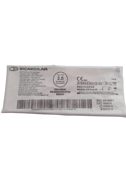 Endotrakeal Tüp (Entübasyon) Balonsuz 2.0 mm 5-Adet