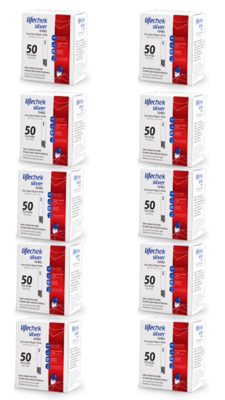 lifechek Silver GH82 Kan Şekeri Ölçüm Stribi - 10’lu Kutu - 500 Adet