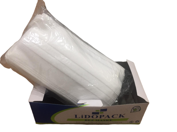 LİDOPACK Lastikli Cerrahi Bez Ağız Burun Maskesi 1 Paket (50’li, 2 Katlı)