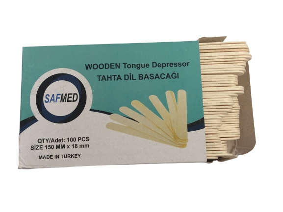 SAFMED (Kavak) Abeslang & Tahta Dil Basacağı & Spatula - 100’lü Kutu