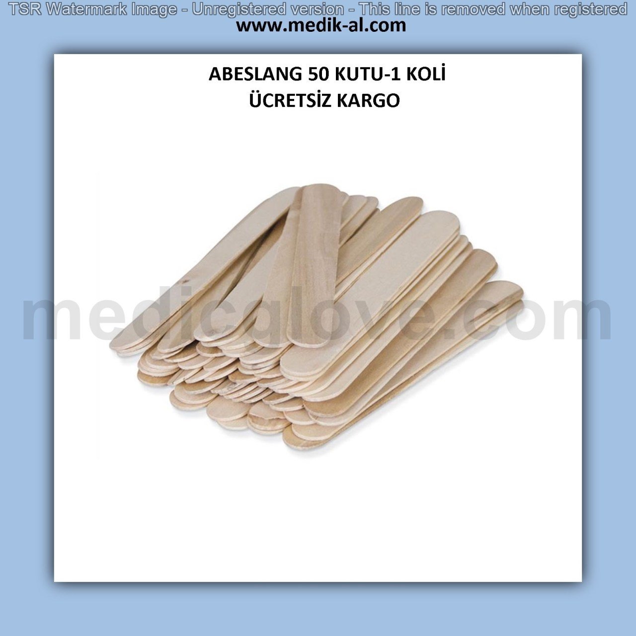 SAFMED Abeslang & Tahta Dil Basacağı & Spatula 50 PK-1 Koli