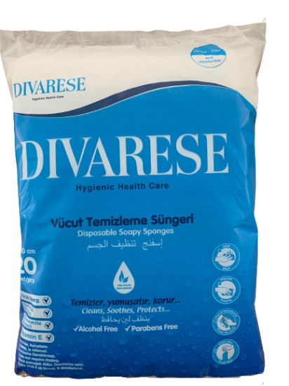 DIVARESE Vücut Temizleme Süngeri Lifi 20’li x 50 Paket / Koli