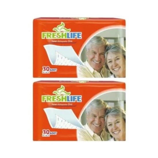 FRESHLIFE Yatak Koruyucu Örtü Alez 60 x 90 - 30’lu x 2 Paket / 60 Adet