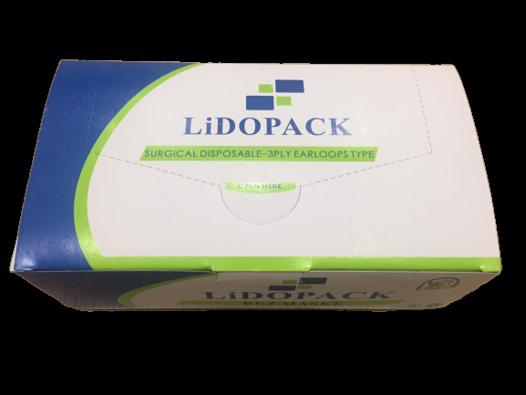 LİDOPACK Lastikli Cerrahi Bez Ağız Burun Maskesi 1 Paket (50’li, 2 Katlı)