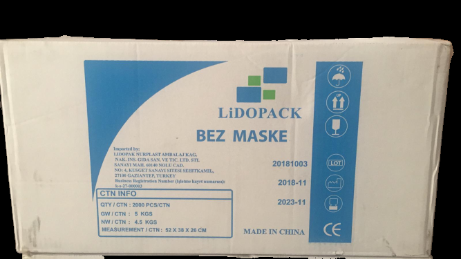LİDOPACK Lastikli Cerrahi Bez Ağız Burun Maskesi 40 Paket (50’li, 2 Katlı,2000 Adet)